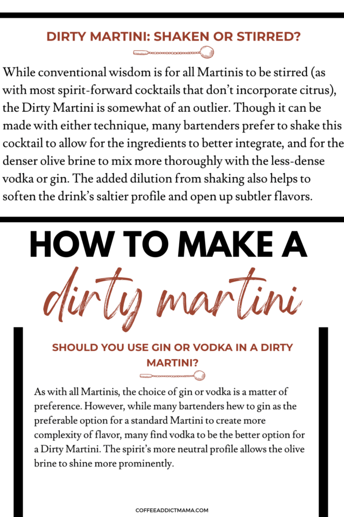 dirty martini recipe and how to make